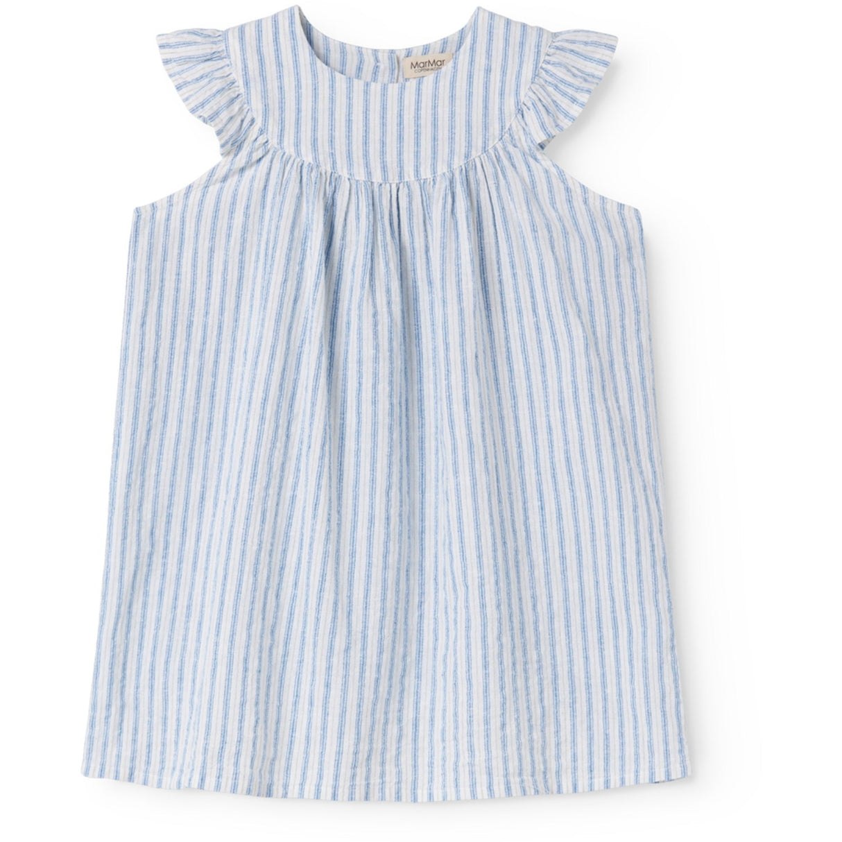 MarMar Cotton Linen Surf Blue Stripe Dhana Dress