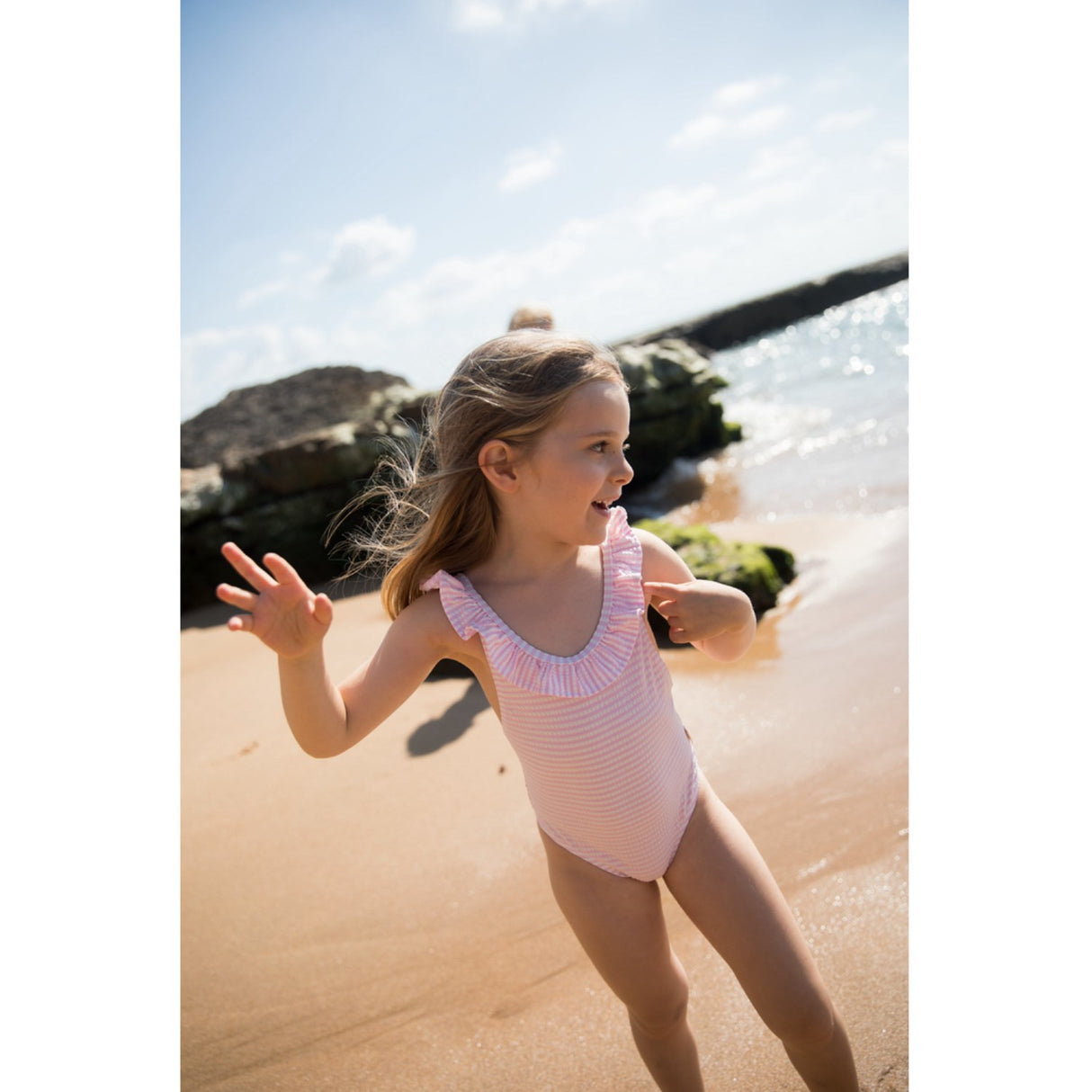 MarMar Seersucker Swim Pink Stripe Swilla Bathing Suit