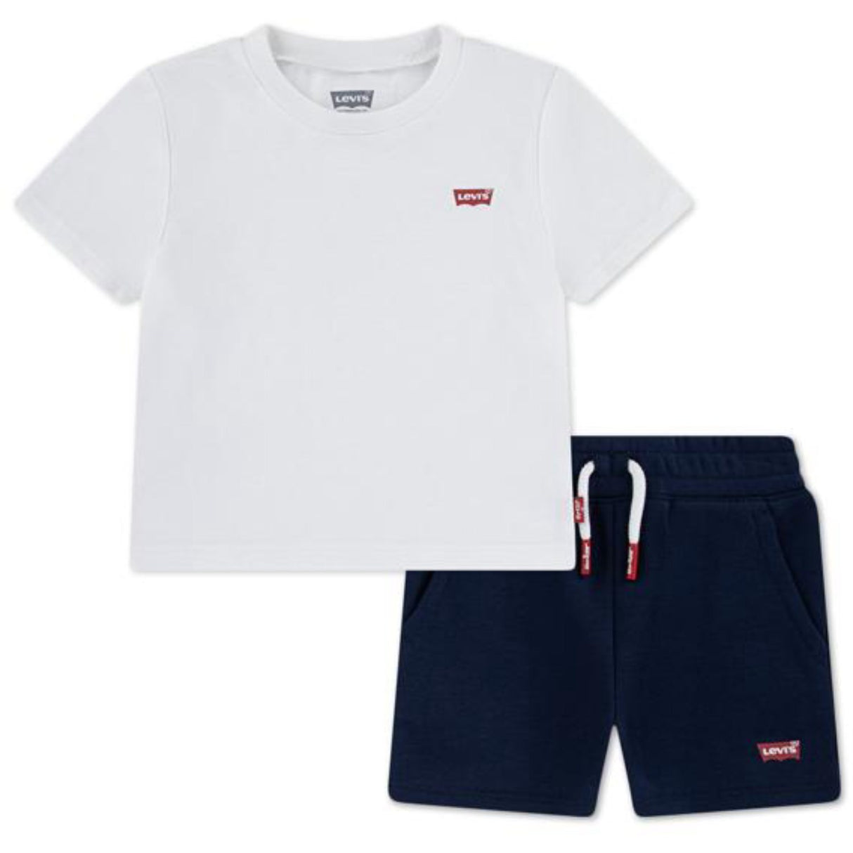 Levi's Bright White Lvb Batwing Tee & Knit Shorts Set
