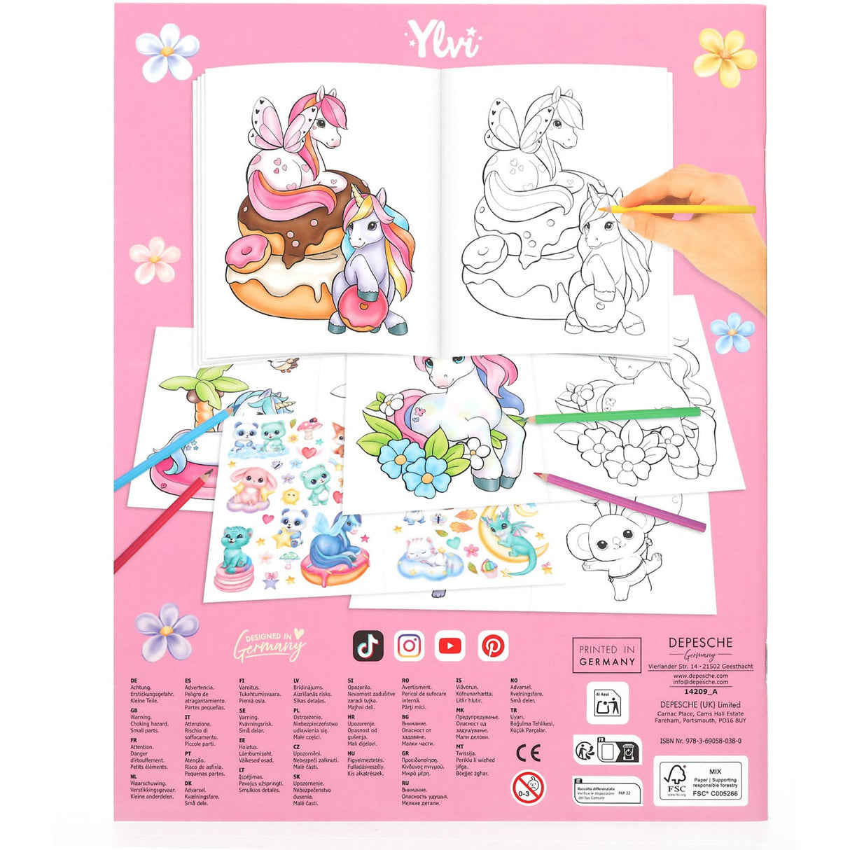 Ylvi Create Your Unicorn Colouring Book