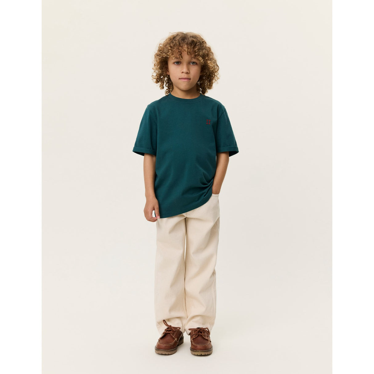 Les Deux Kids Sea Moss Green Norregaard Contrast T-Shirt