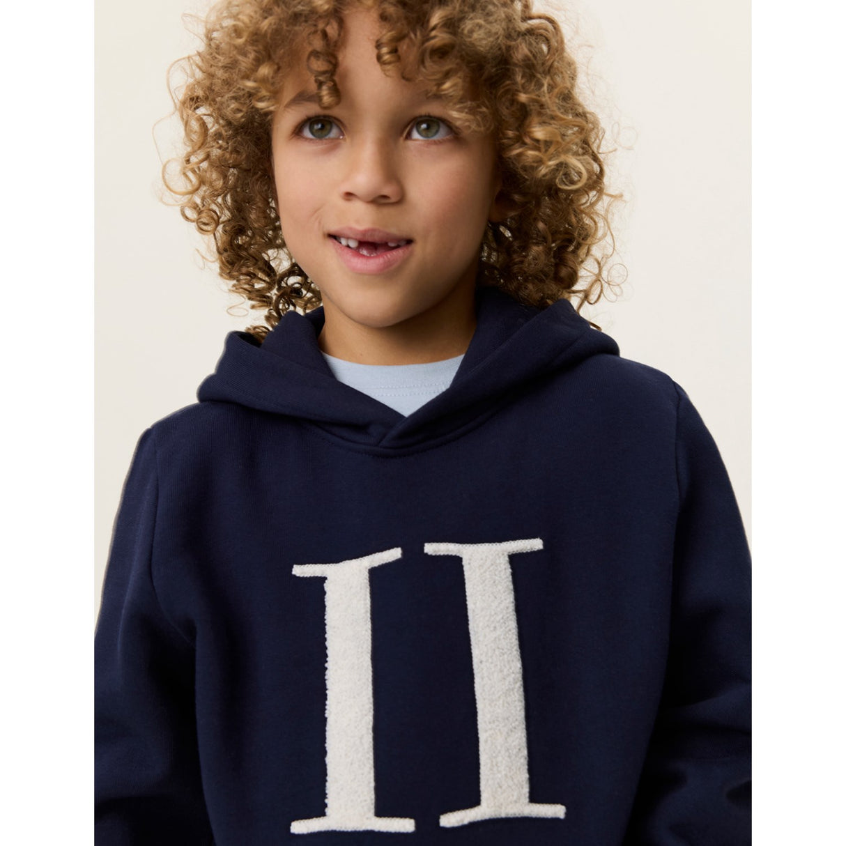 Les Deux Kids Dark Navy Encore Bouclé Hoodie