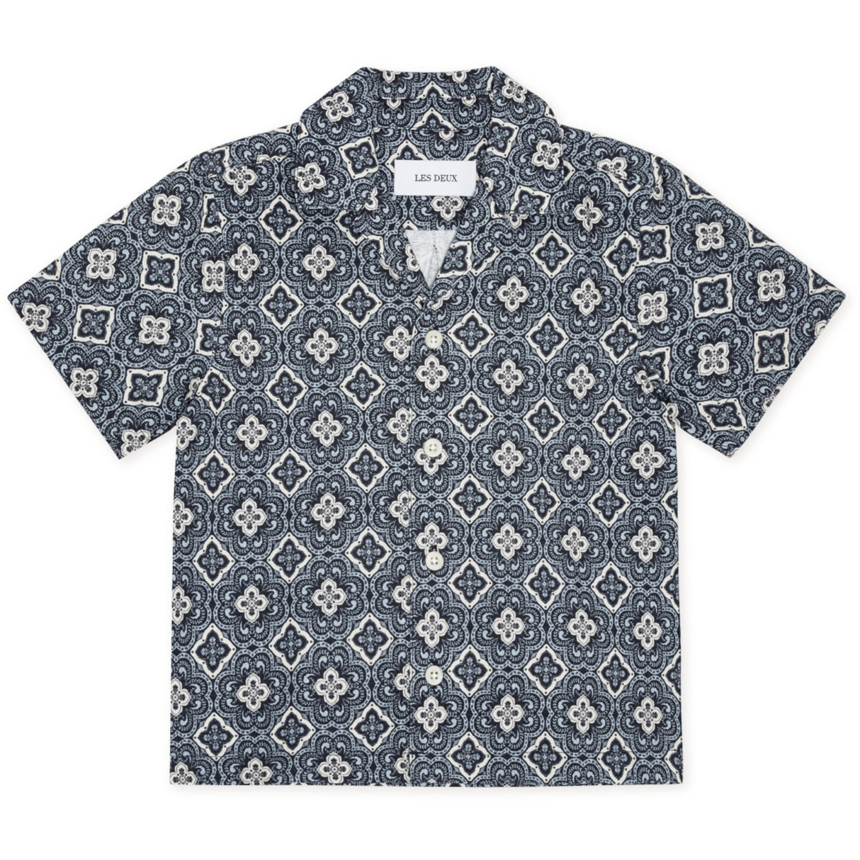 Les Deux Kids Blue Fog Lukas Arabesque AOP SS Shirt
