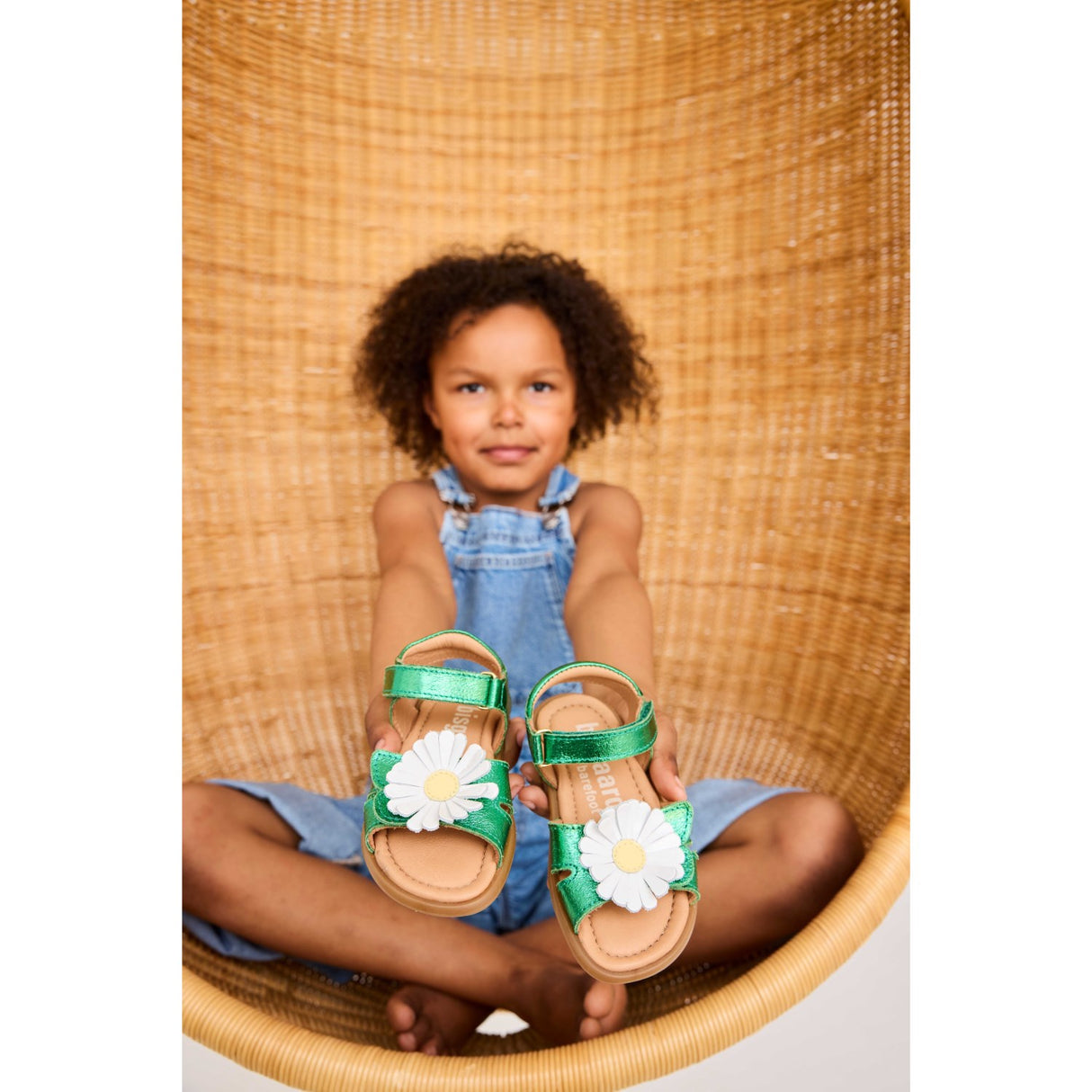 Bisgaard Green Metallic Barefoot Oya Sandal