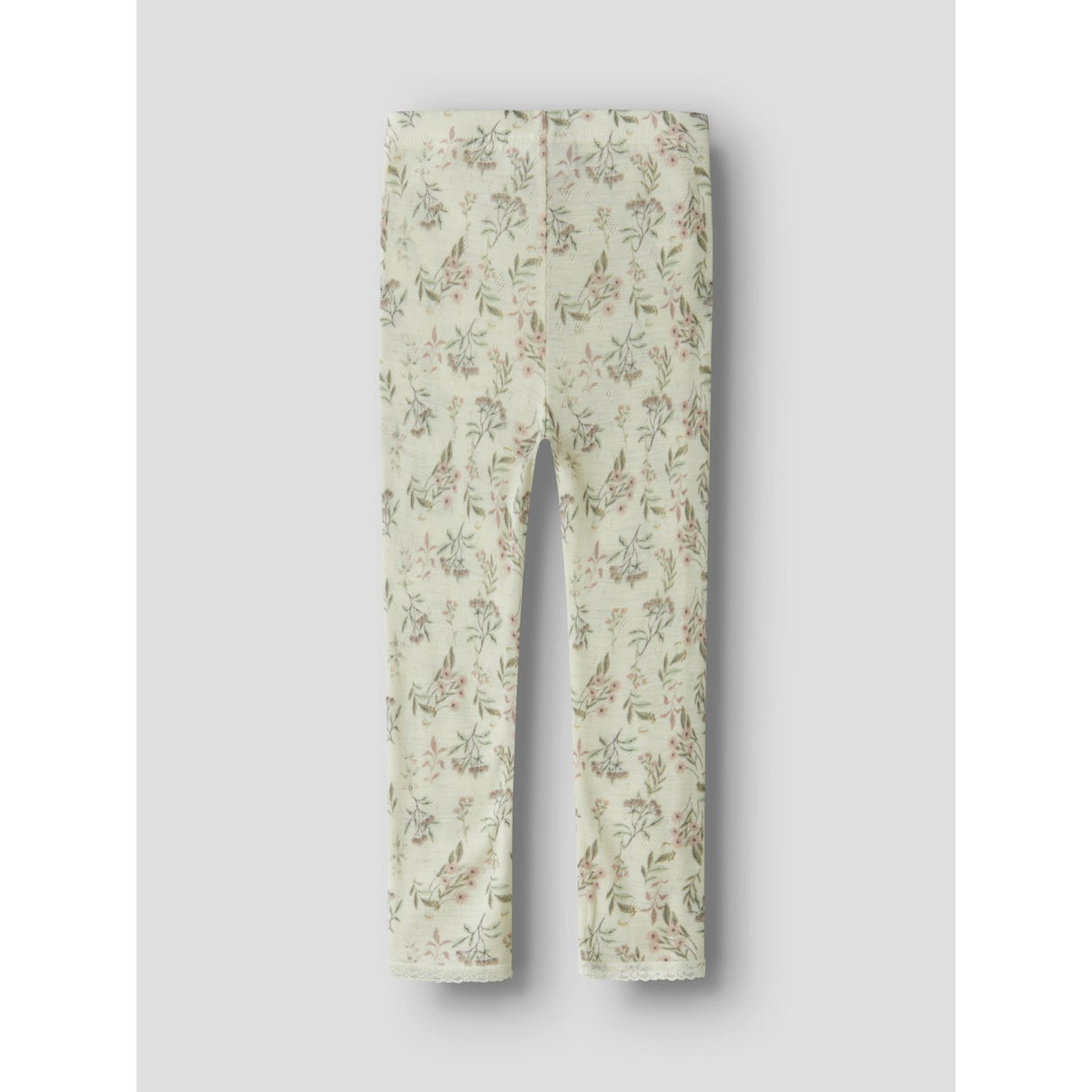 Name It Snow White Flowers + Leafs Nmfwang Wool Needle Leggings Noos
