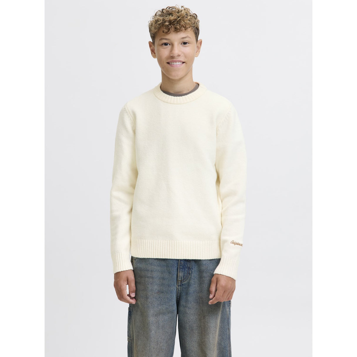 Jack & Jones Junior Sea Salt Jornorrebro Knit Crew Neck Ln Jnr