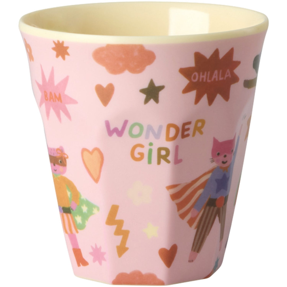Rice Melamine Kids Cup With Hero Print - Small - Pink - 160 Ml