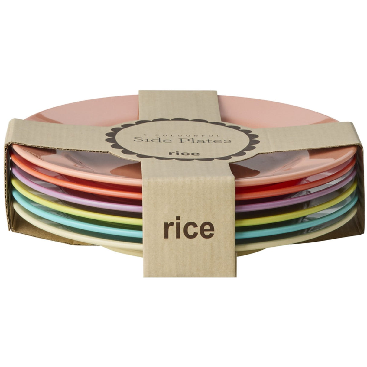 Rice Melamine Round Side Plates In Asst. Glory Days Colors - 6 Pack