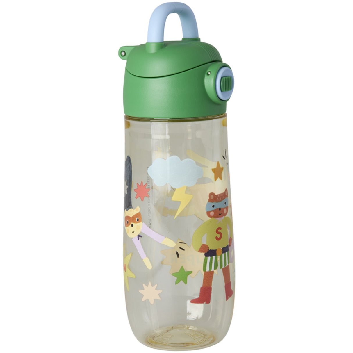 Rice Plastic Kids Drinking Bottle With Hero Print - Green - 550 Ml