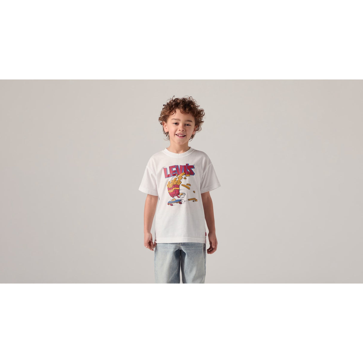 Levi's Bright White Lvb Fries On The Loose Tee