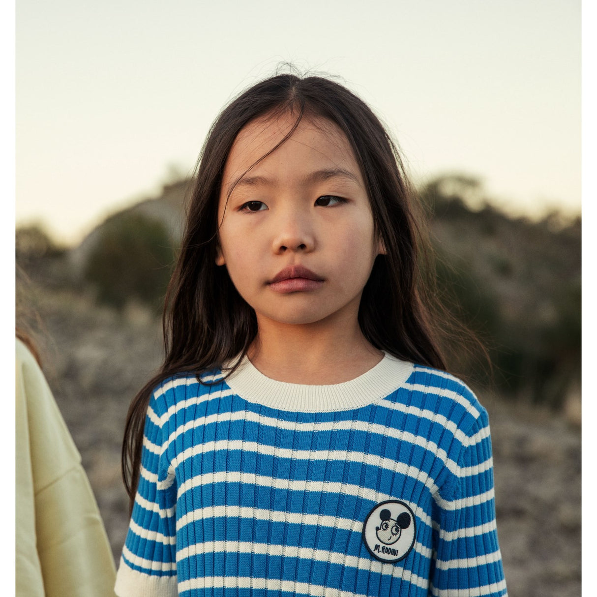 Mini Rodini Blue Ritzratz Patch Rib Knitted Stripe Ss Dress