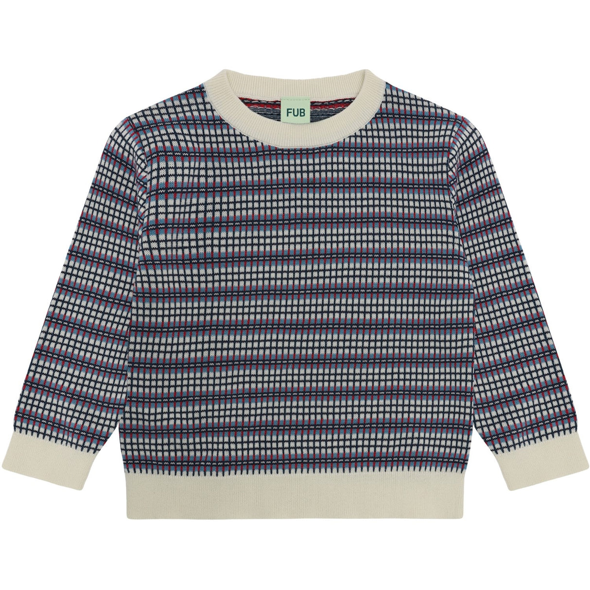 FUB Ecru/Sea Checked Crew