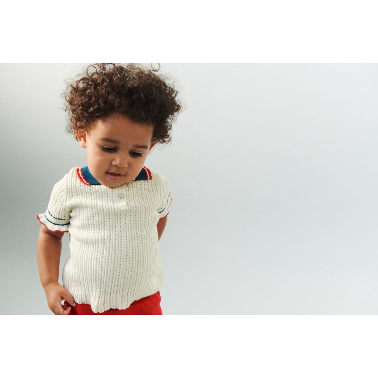 FUB Ecru Pointelle Polo