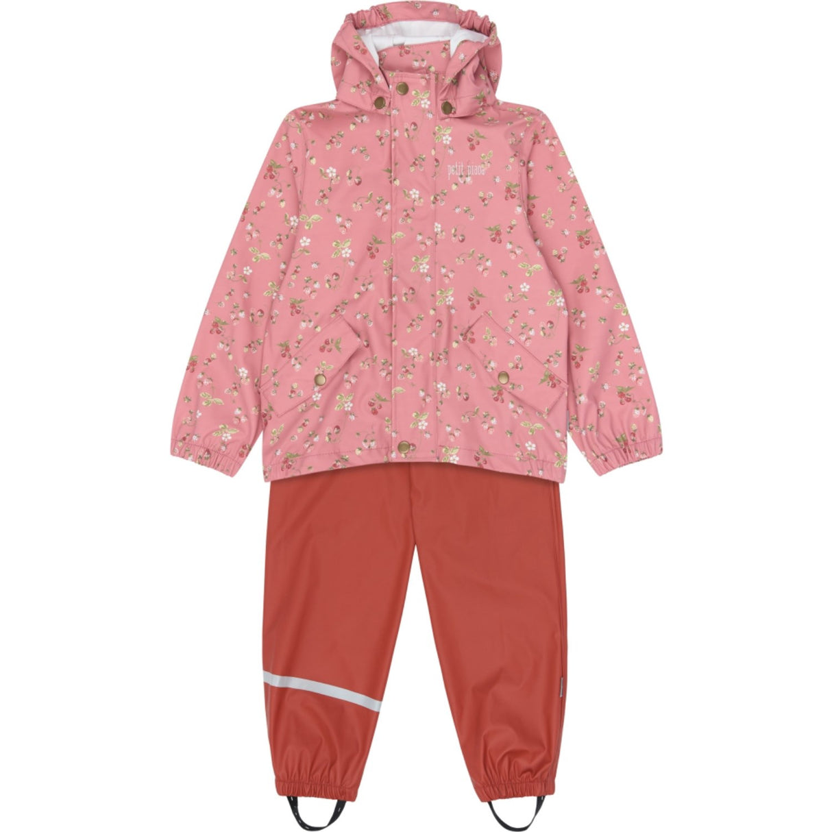 Petit Piao Dusty Rose Strawberry AOP PPDai Rainwear Set