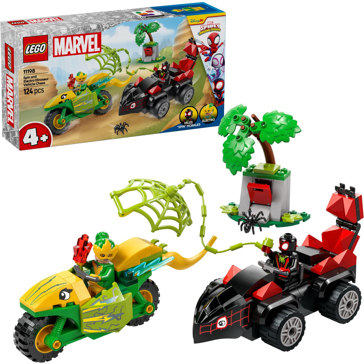 LEGO® Spidey - Spin And Electros Jagt I Dinosaurkøretøjer 11198