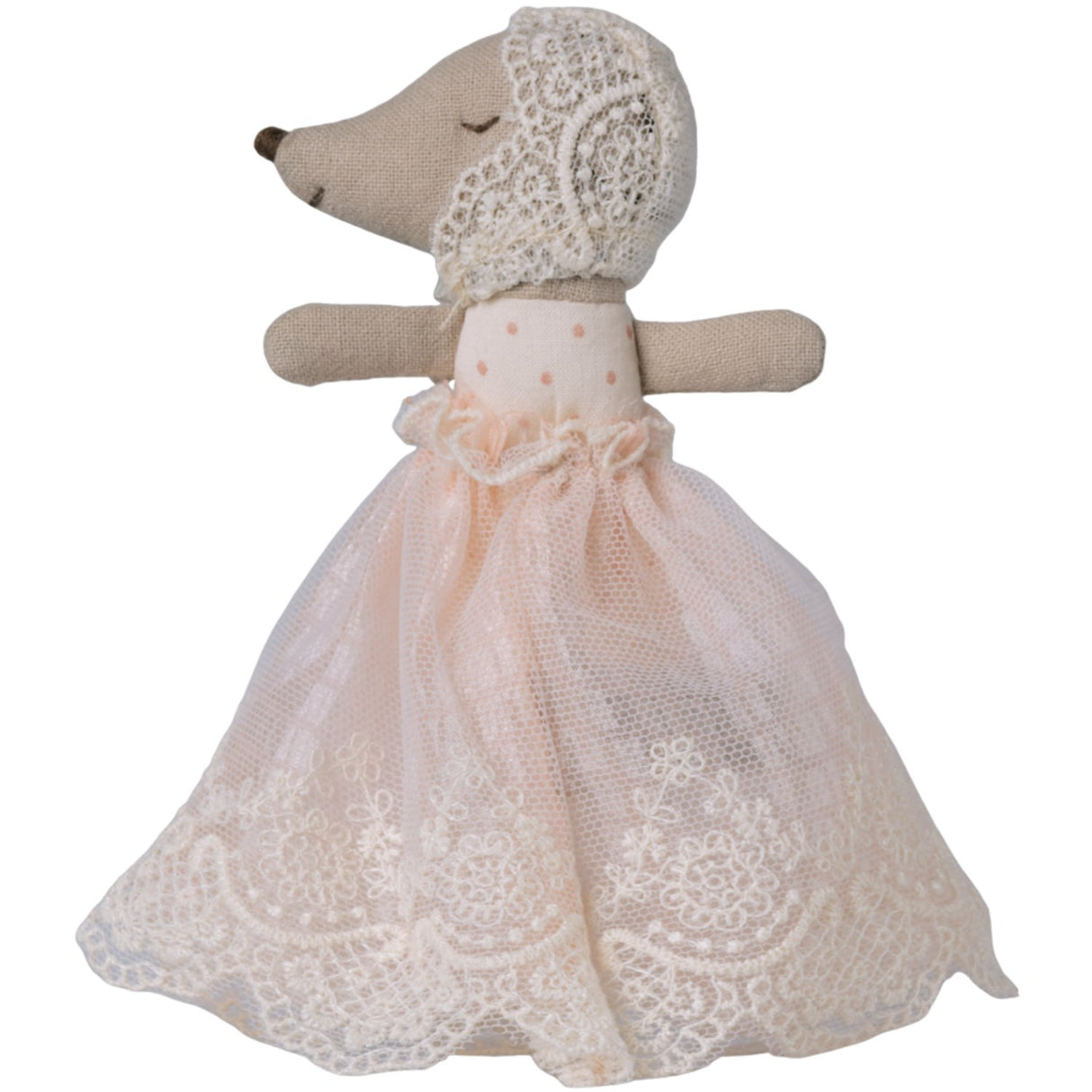 Maileg Baby Mus I Dåbskjole, Rosa