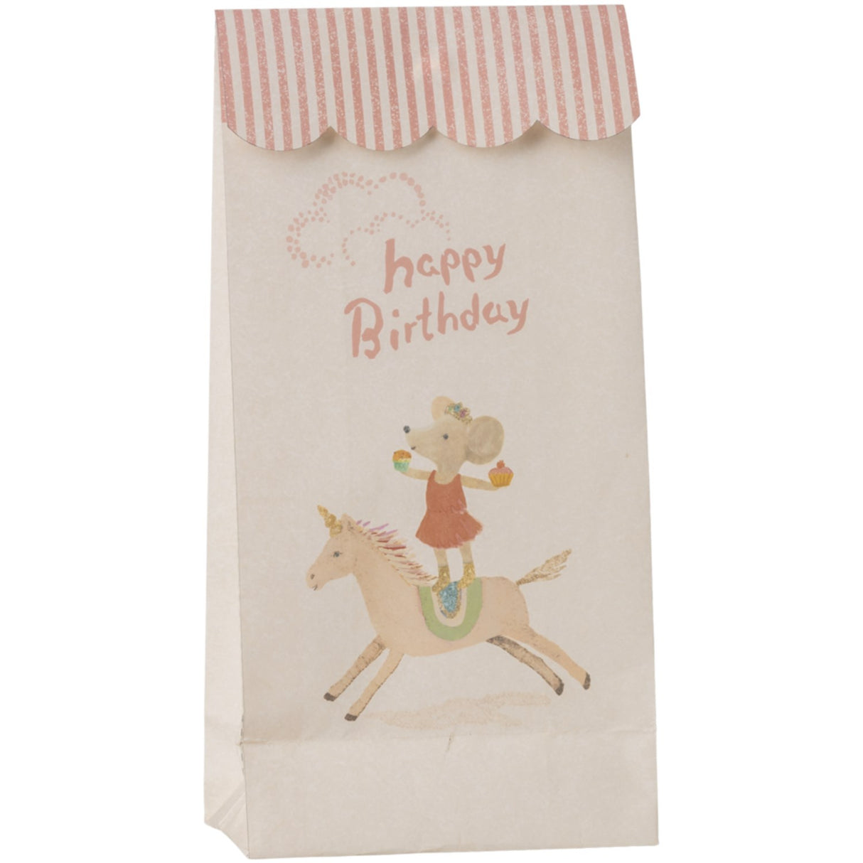 Maileg Papirspose - Happy Birthday - Unicorn, 12 Stk.