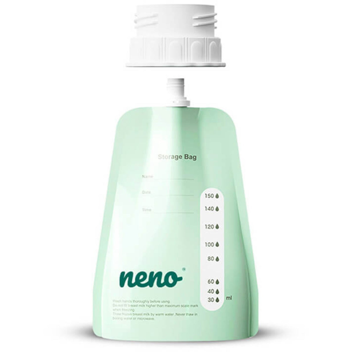 Neno Grøn Snack Bag Brystmælk 20 Poser + Adapter