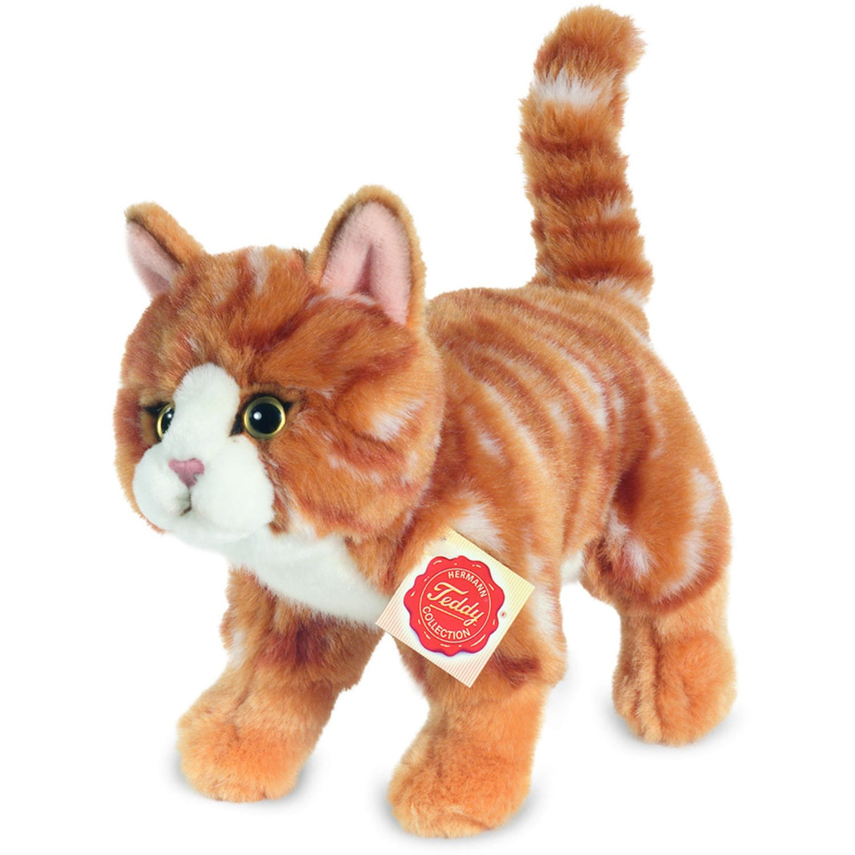 Teddy Hermann Upright Cat Red Striped 20 cm
