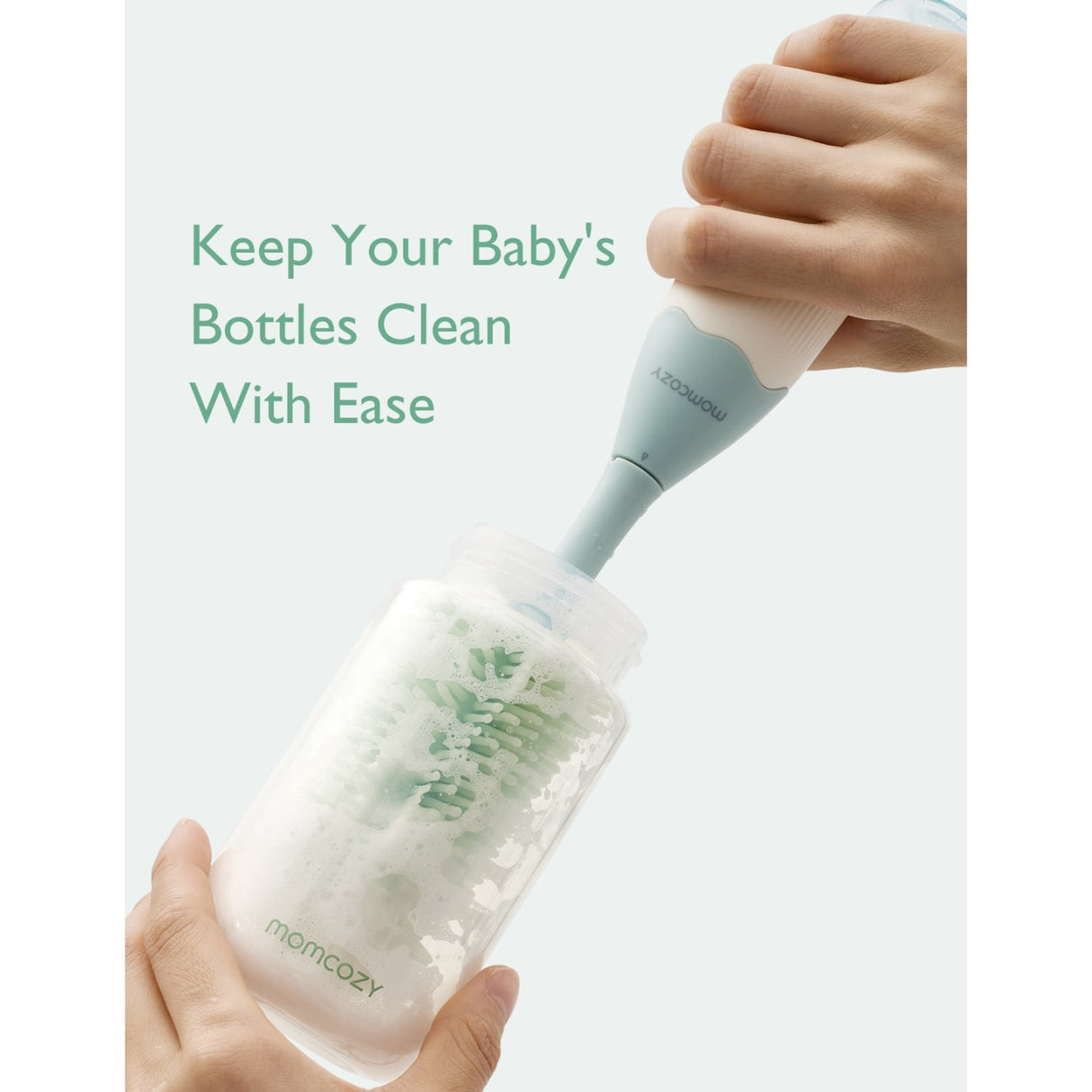 Momcozy Green Push-Press Design Bottle Brush Kit