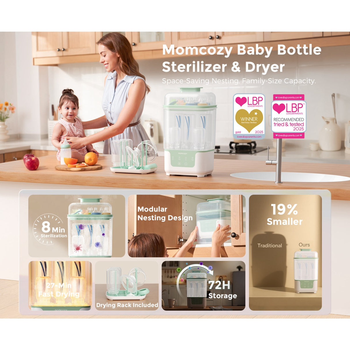 Momcozy BS04 4-in-1 Bottle Sterilizer And Dryer