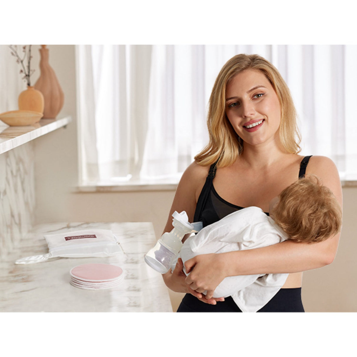 Momcozy Natural Reusable Nursing Pads 6-Pack Thin