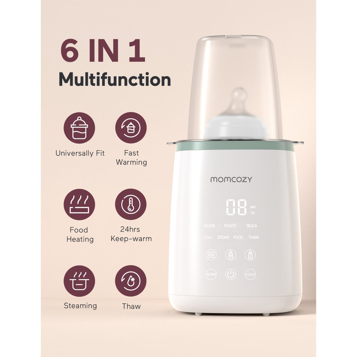 Momcozy MW01 6-in-1 Fast Baby Bottle Warmer