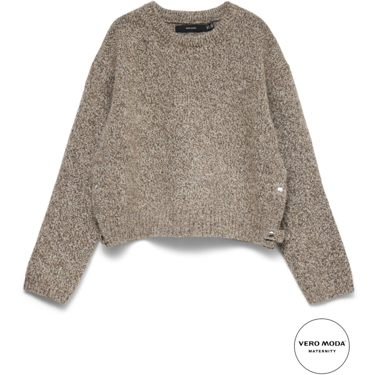 Vero Moda Maternity Cocoa Brown Melange Vmmsabra Ls O-Neck Pullover