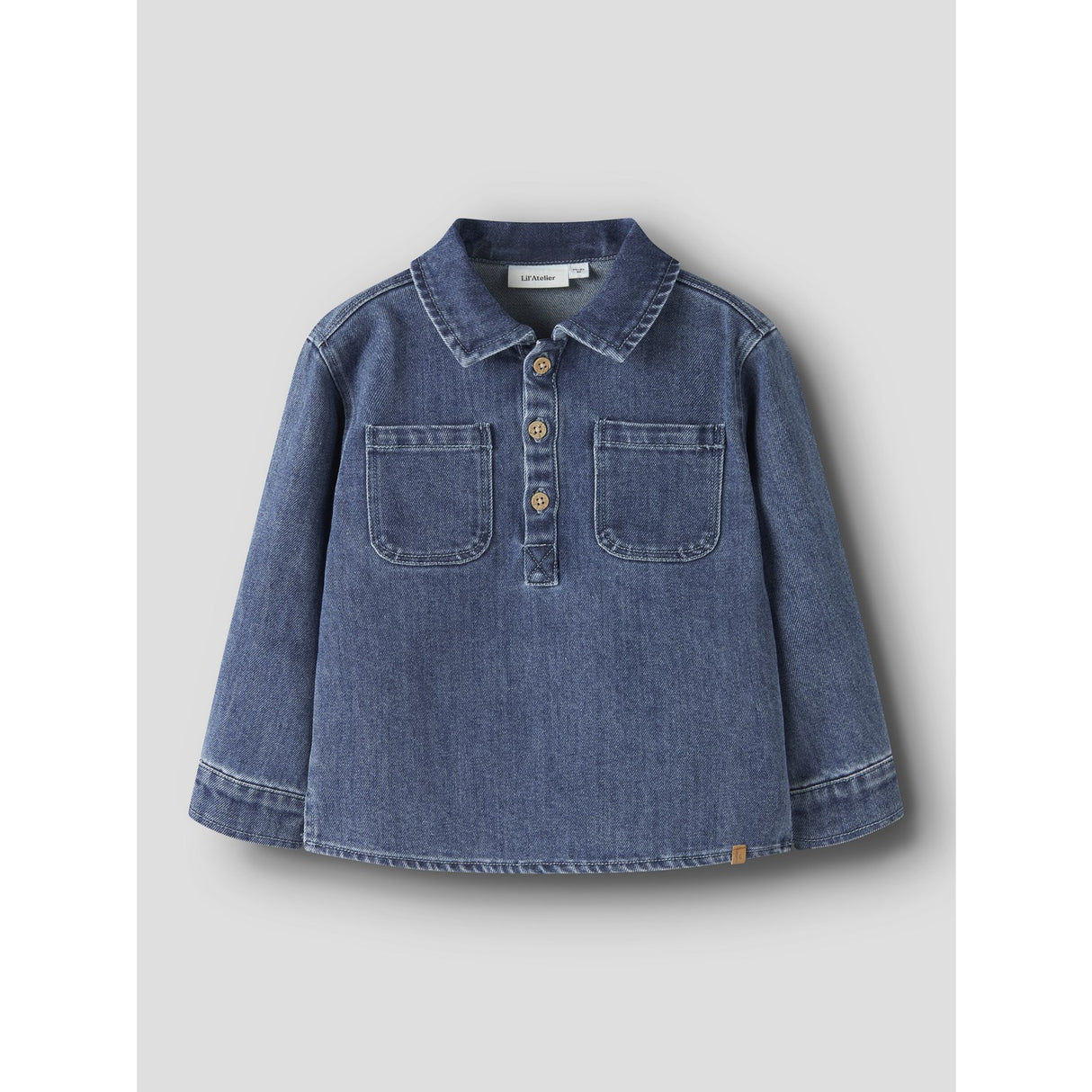 Lil'Atelier Dark Blue Denim Nmmobello Ls Loose Overshirt 1144-Se Lil