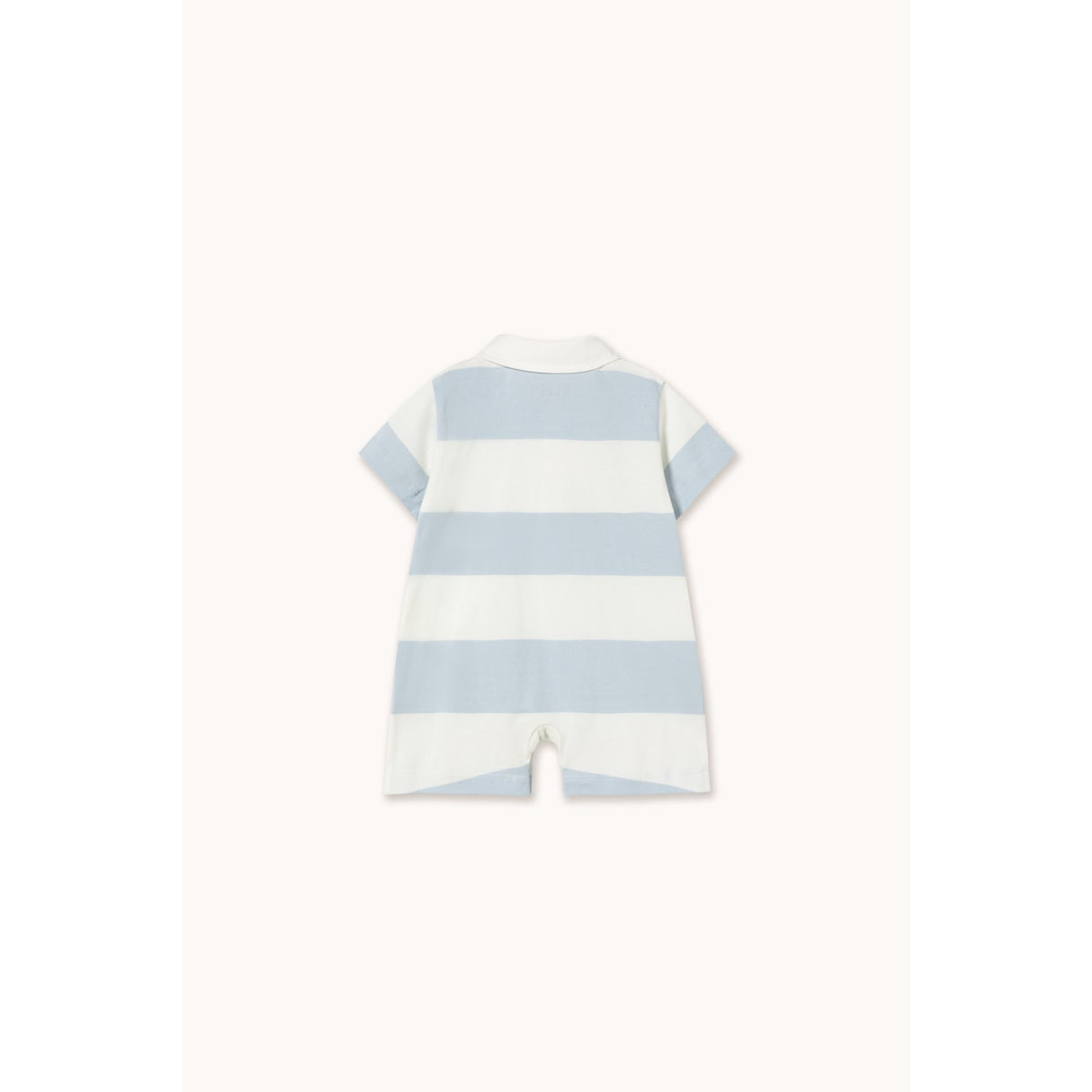 TinyCottons Washed Blue Stripes Knit Polo One-Piece