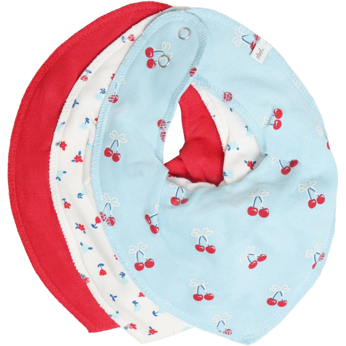 Pippi True Red Bandana Bib Girl -Aop (3-Pack)