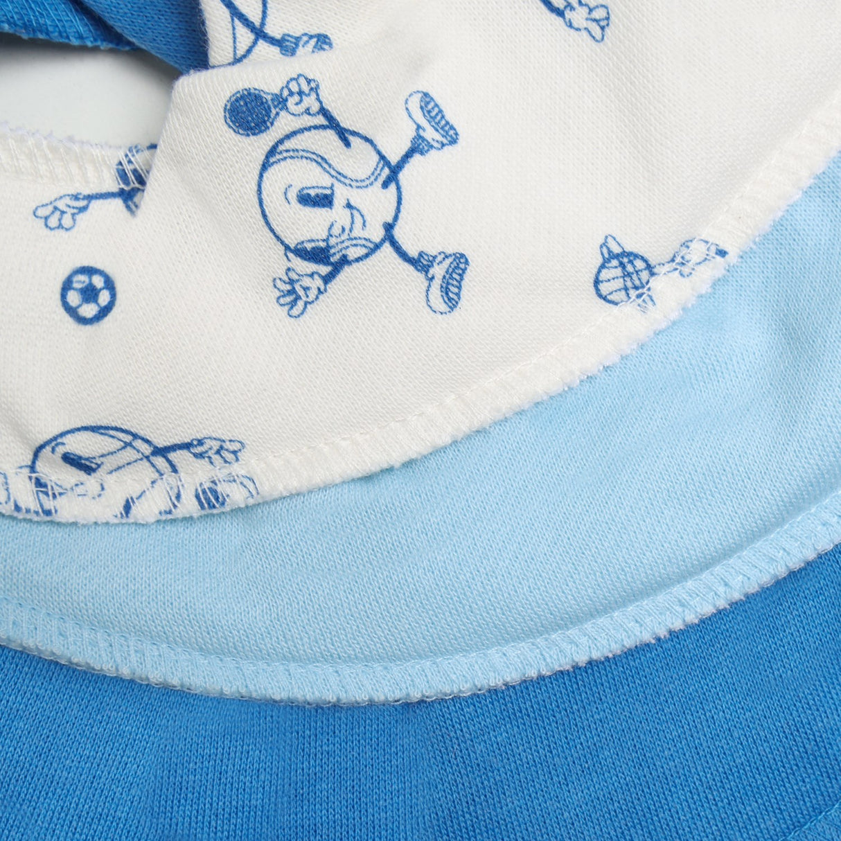 Pippi Light Dusty Blue Bandana Bib Boy -Aop (3-Pack)