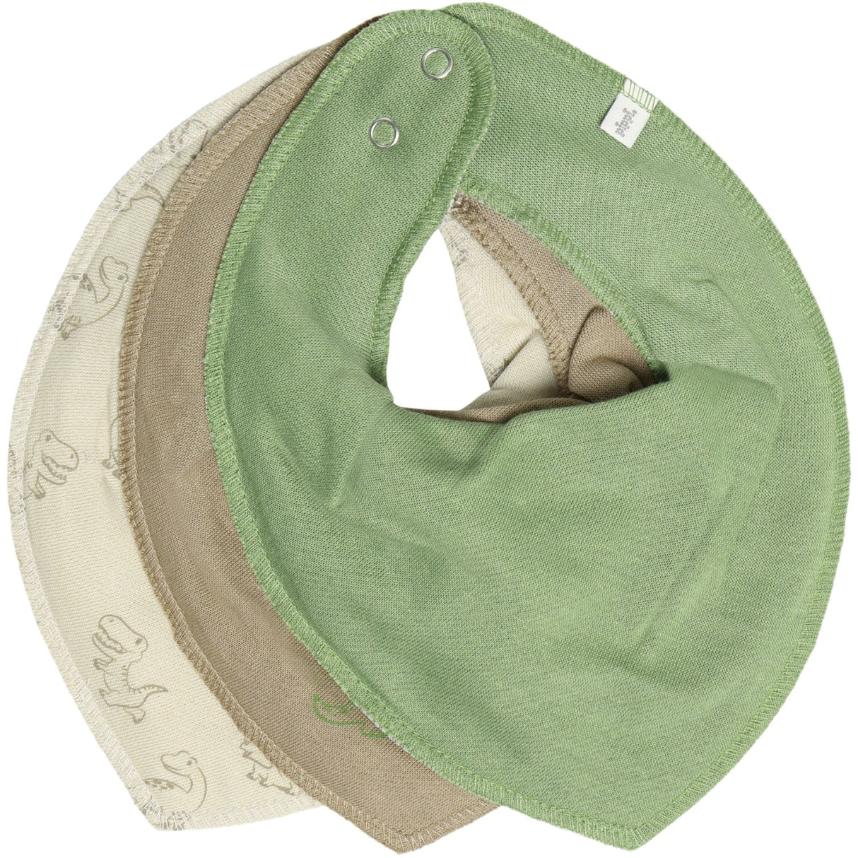 Pippi Silver Mink Bandana Bib Boy -Aop (3-Pack)