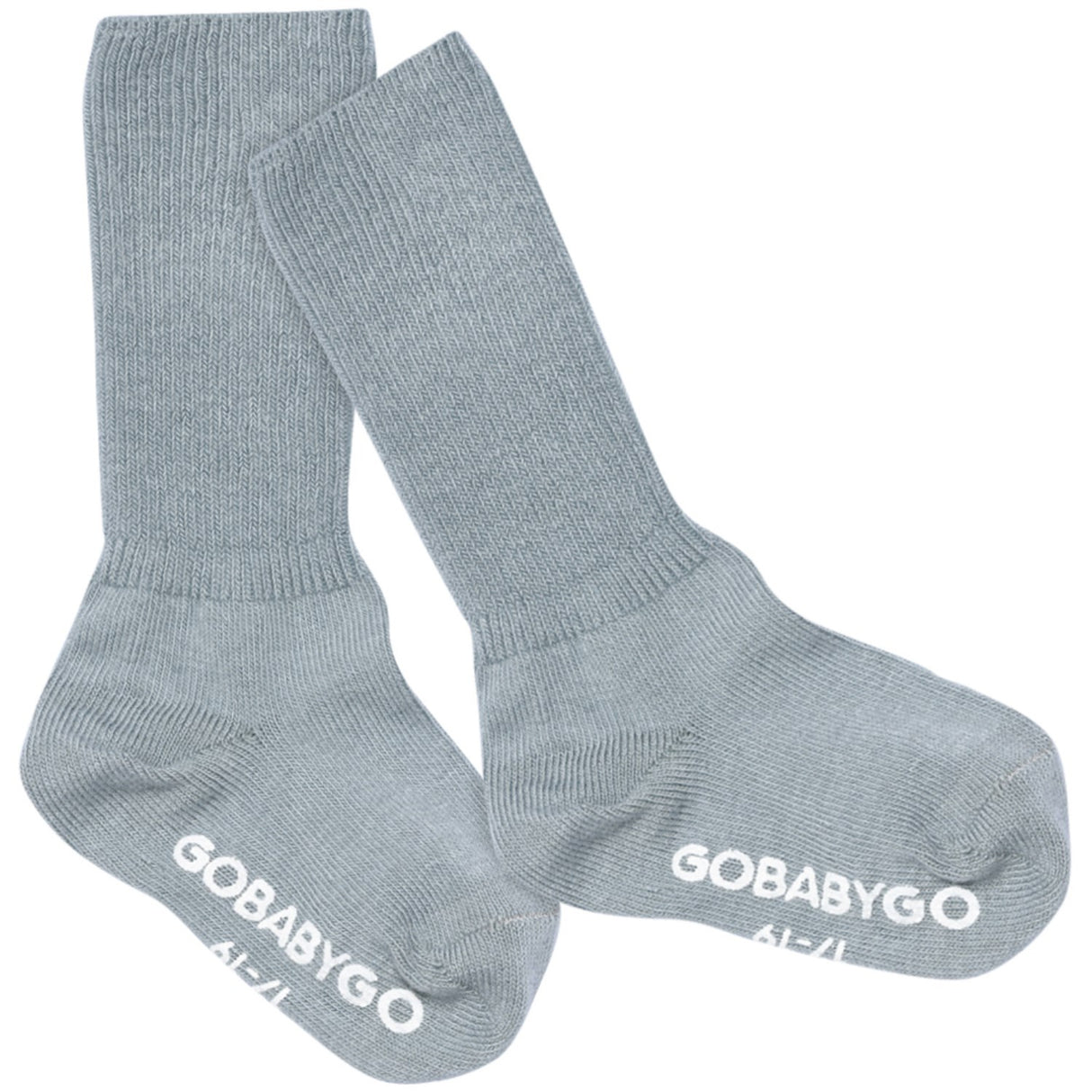 Gobabygo Dusty Blue Non Slip Socks Organic Cotton