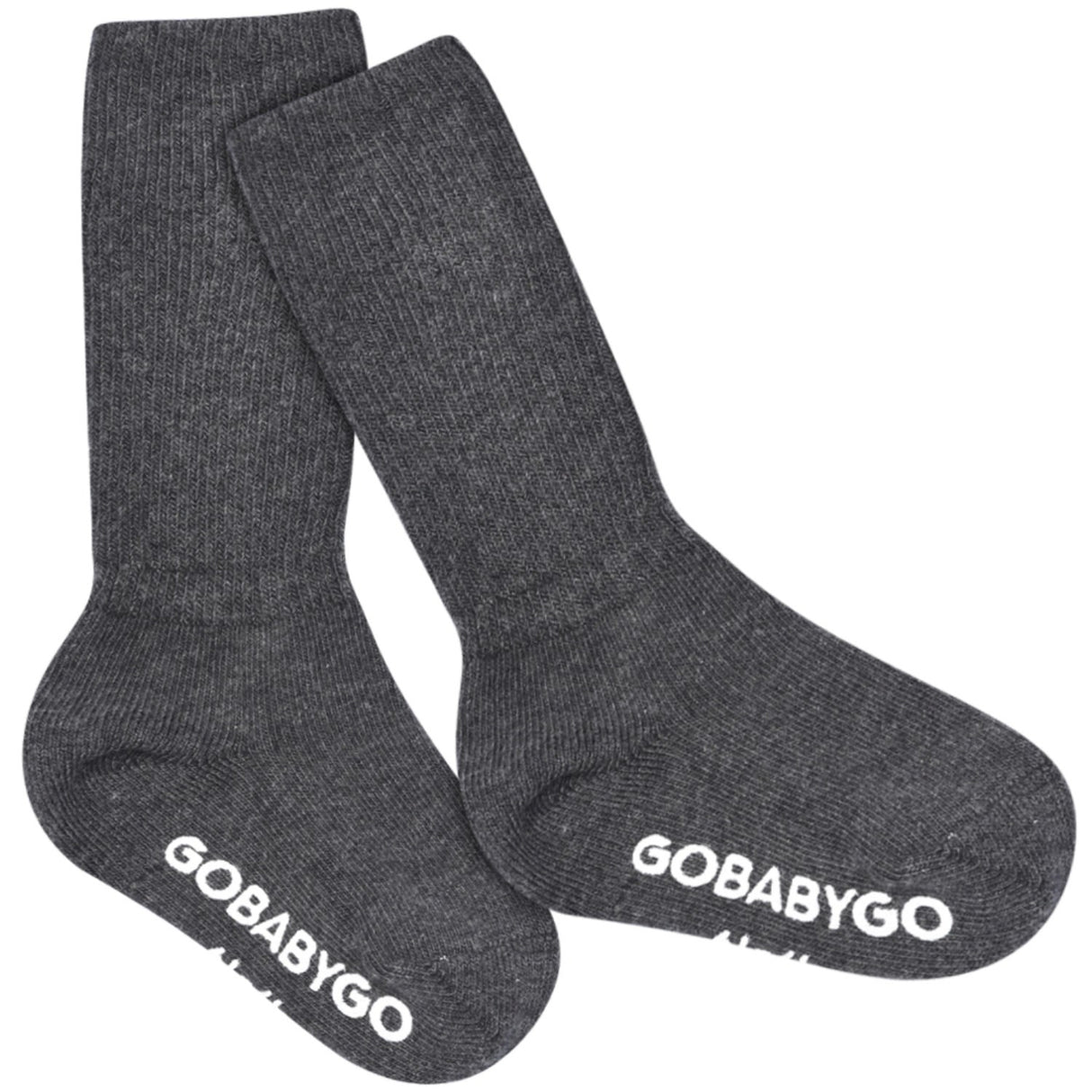 Gobabygo Dark Grey Melange Non Slip Socks Organic Cotton