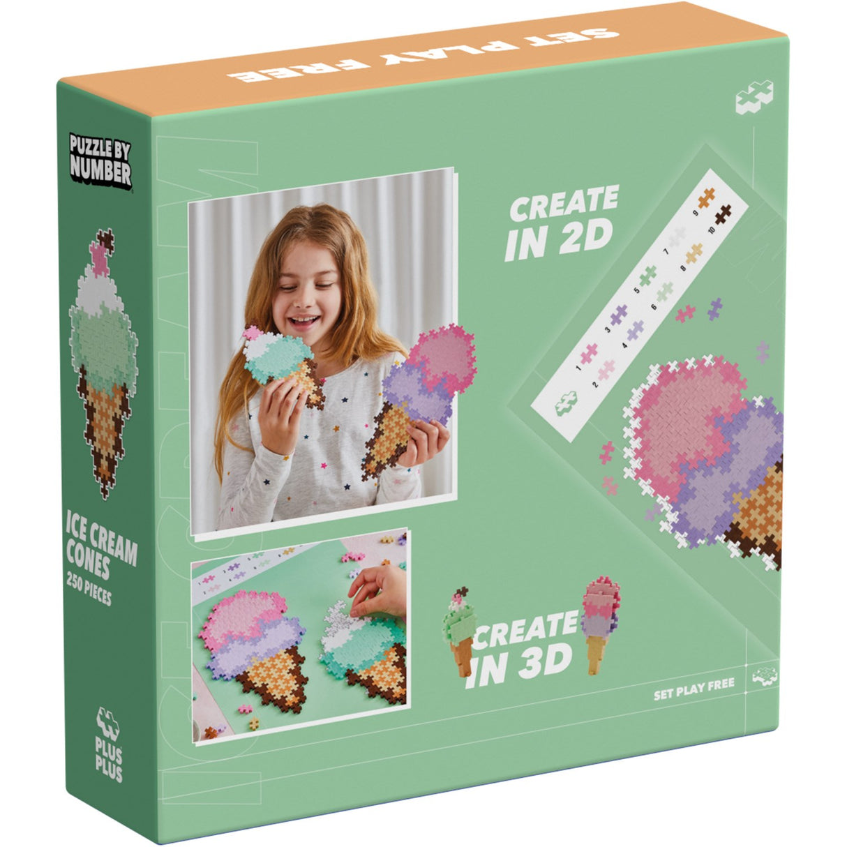 Plus-Plus Puzzle By Number Ice Cream Cones 250pcs