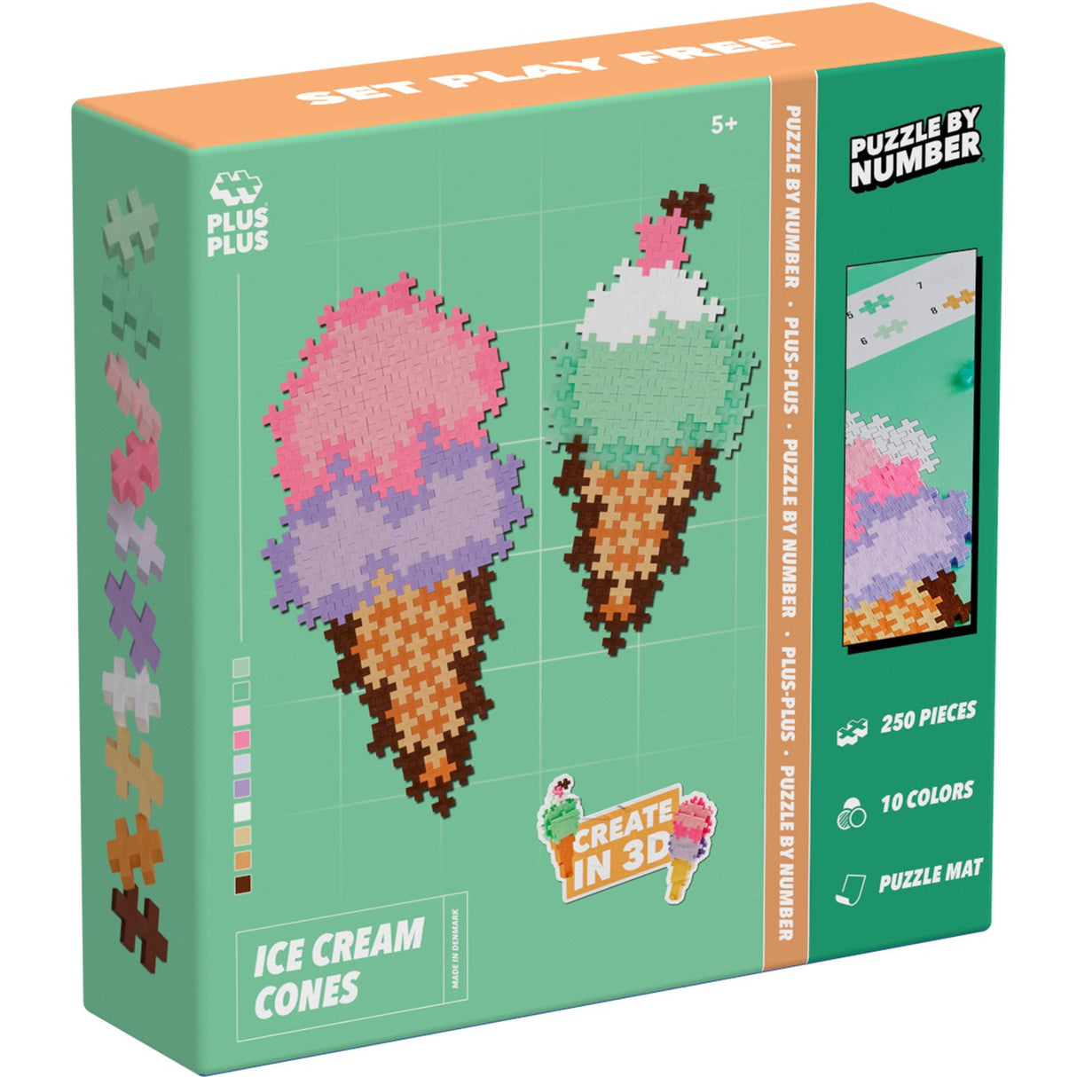 Plus-Plus Puzzle By Number Ice Cream Cones 250pcs