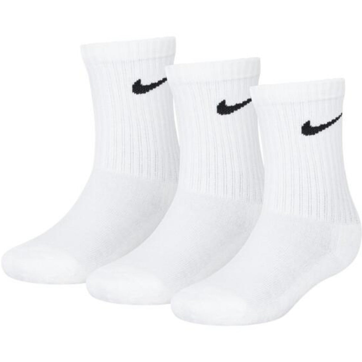 NIKE White Nike Basic Pack Crew 3-Pack Socks
