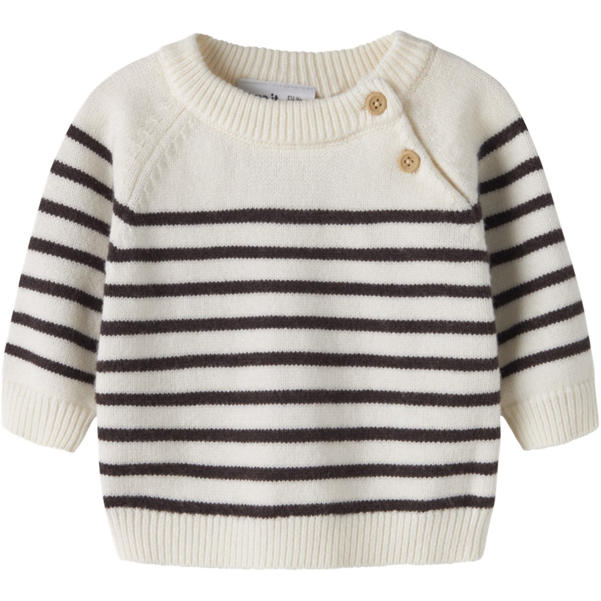 Name It Antique White Chocolate Plum Nbmostripea Ls Knit
