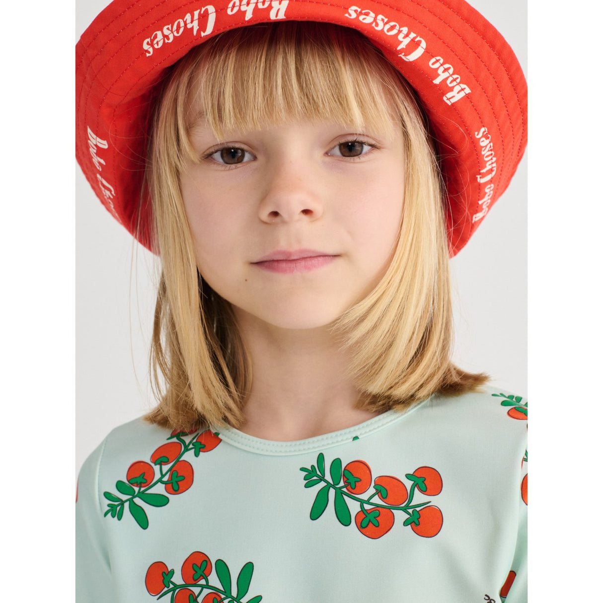 Bobo Choses Red Juicy Tomatoes All Over Reversible Hat