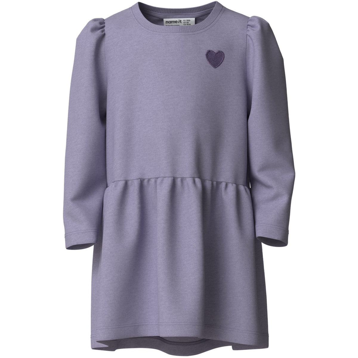 Name It Heirloom Lilac Heart Embroidery Nmfvima Ls Swe Dress Bru