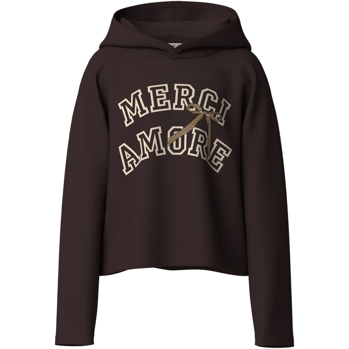 Name It Chocolate Plum Merci Nkfviala Ls Short Rlx Sweat Wh Bru