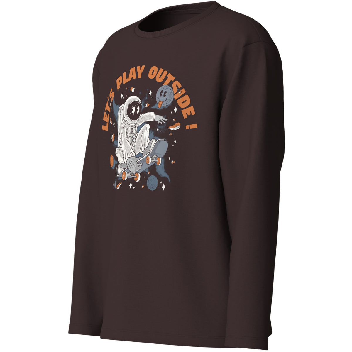 Name It Chocolate Plum Space Skate Nkmvictor Ls Nreg Top