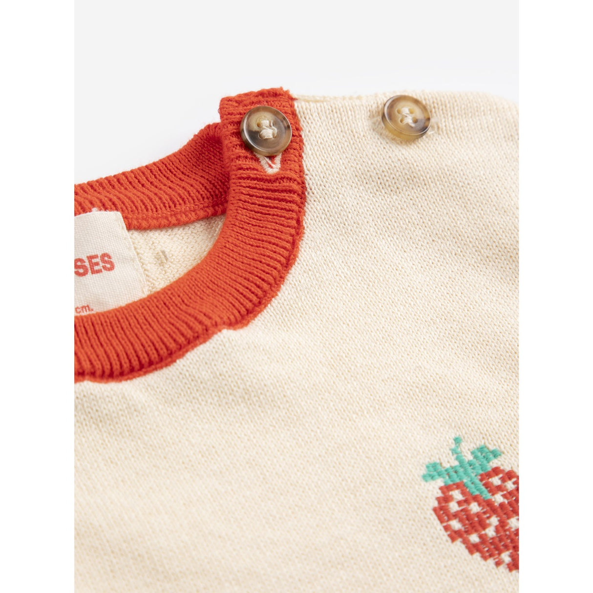 Bobo Choses White Pixel Strawberry Knitted T-Shirt