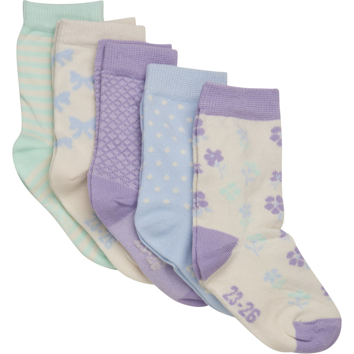 Minymo Lavender Socks W. Pattern 5-Pack
