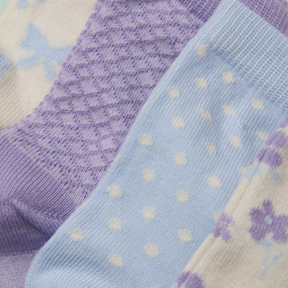 Minymo Lavender Socks W. Pattern 5-Pack