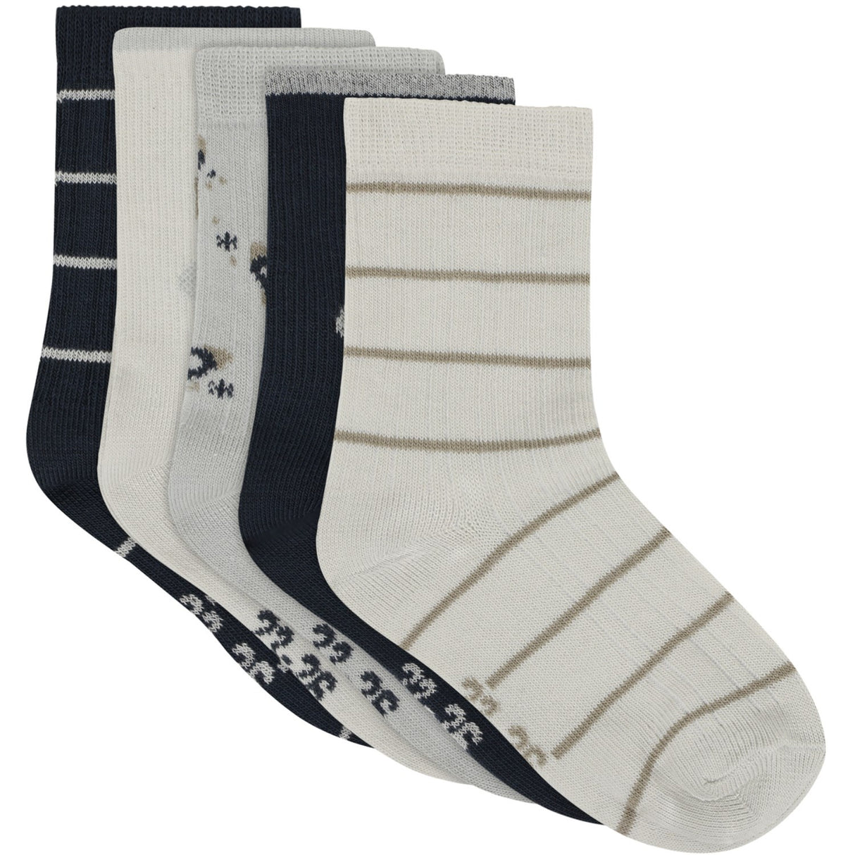 Minymo Willam Gray Socks W. Pattern 5-Pack