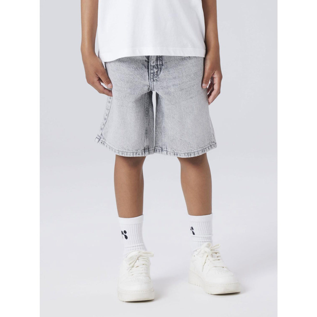 Name It Grey Denim Nkmryan Reg L Dnm Shorts 6750-Dm Noos