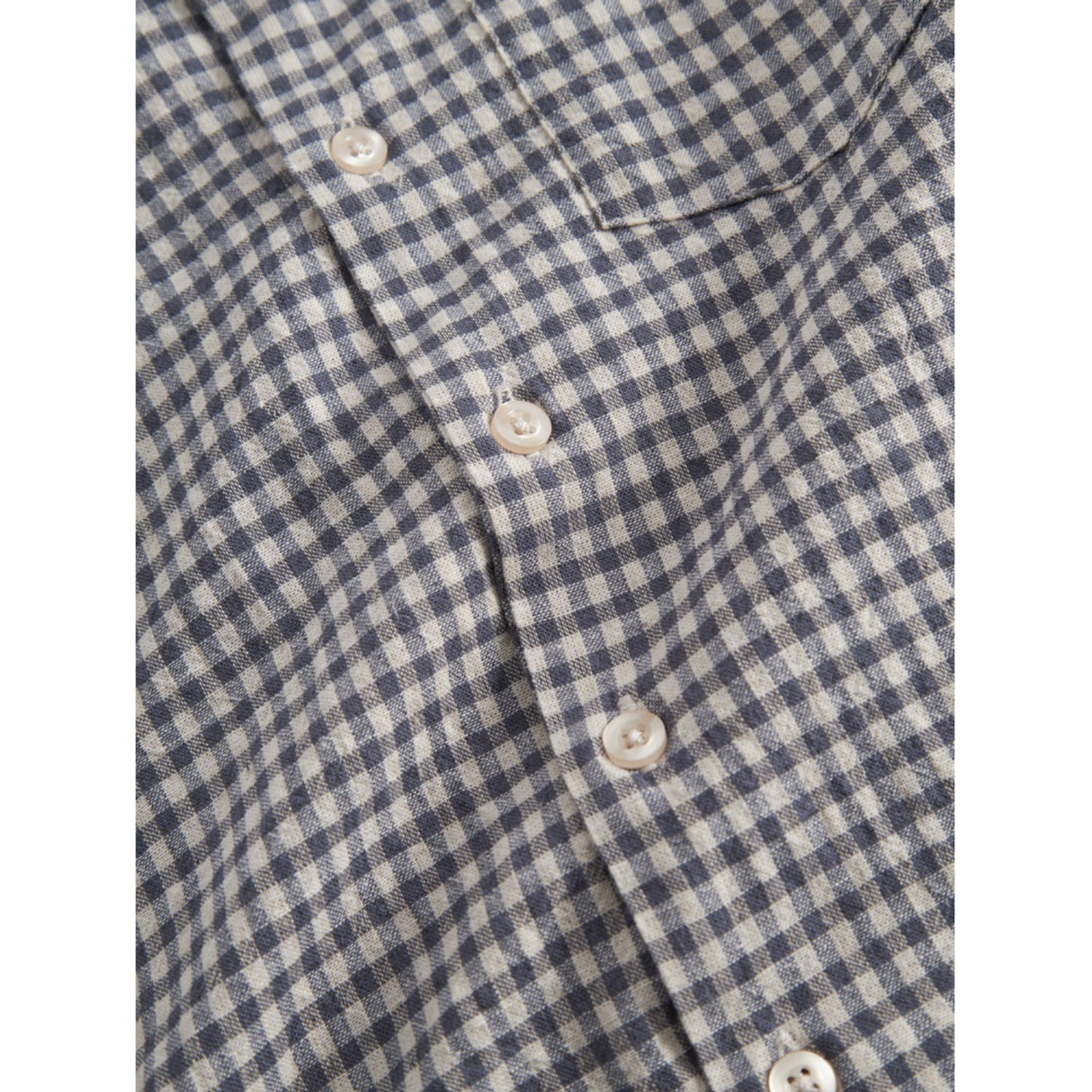 MarMar Cotton Linen Marine Check Tage Shirt