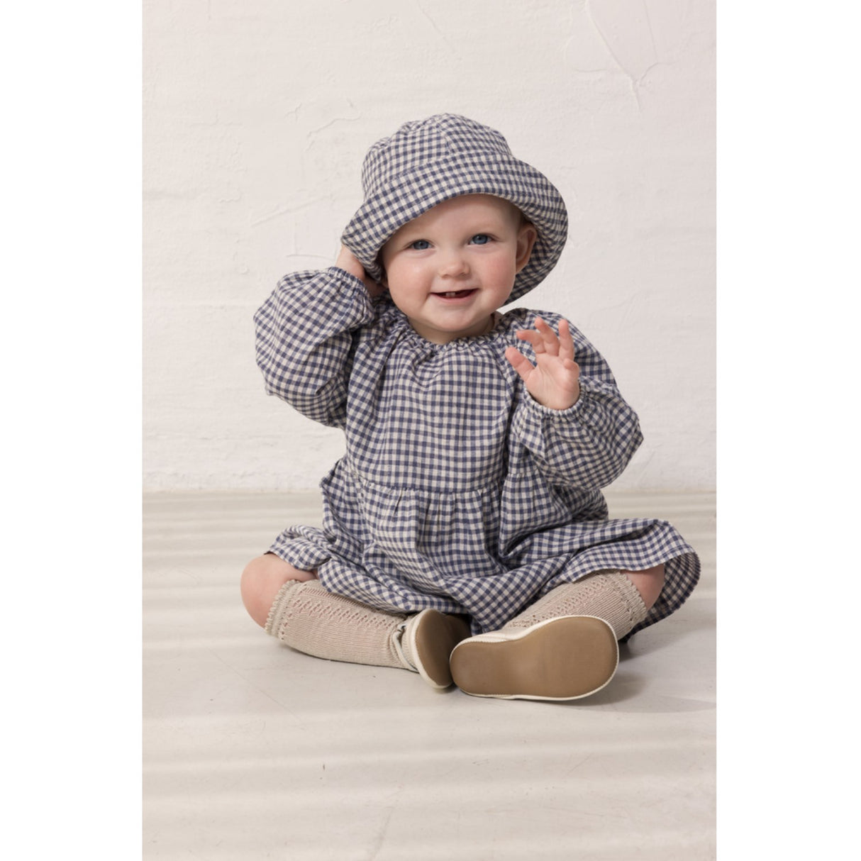 MarMar Cotton Linen Marine Check Dawson B Dress